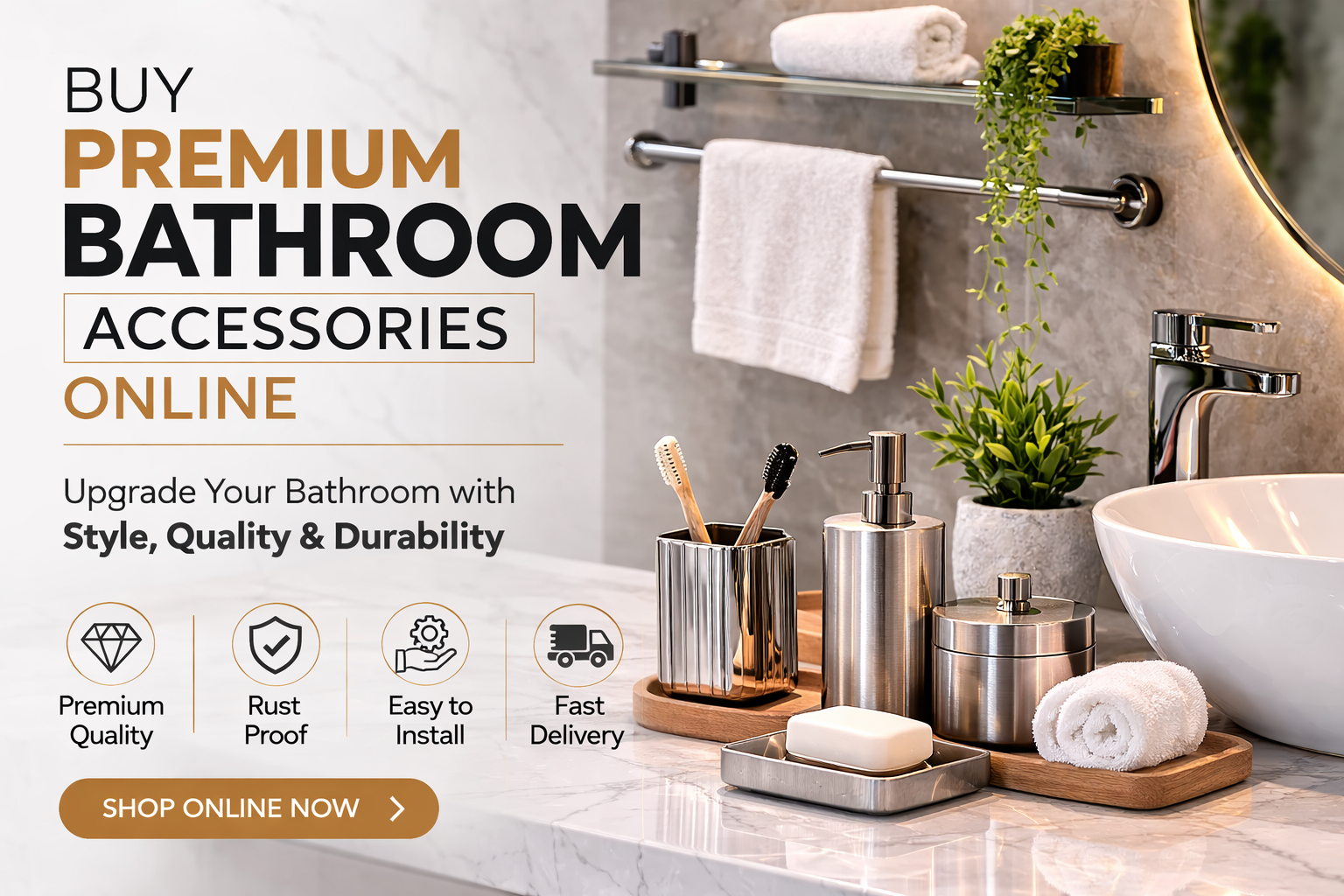 Read more about the article Buy Premium Bathroom Accessories Online for a Modern and Stylish Bathroom