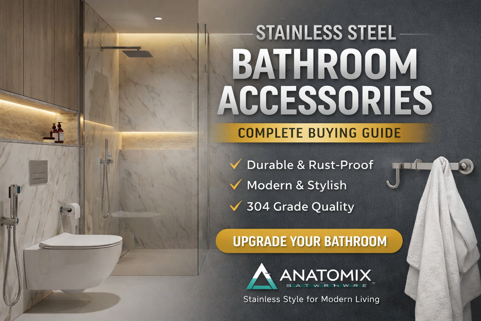 Read more about the article A Complete Guide to Buying Stainless Steel Bathroom Accessories