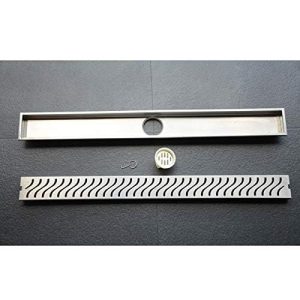 ANATOMIX Wave 12×4 Inches Shower Drain Channel | 304-Grade Stainless Steel Linear Drain Channel for Bathroom | Floor Drain Water Drainer with Side Hole & Cockroach Trap – Silver